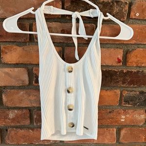 Crop haltered white top